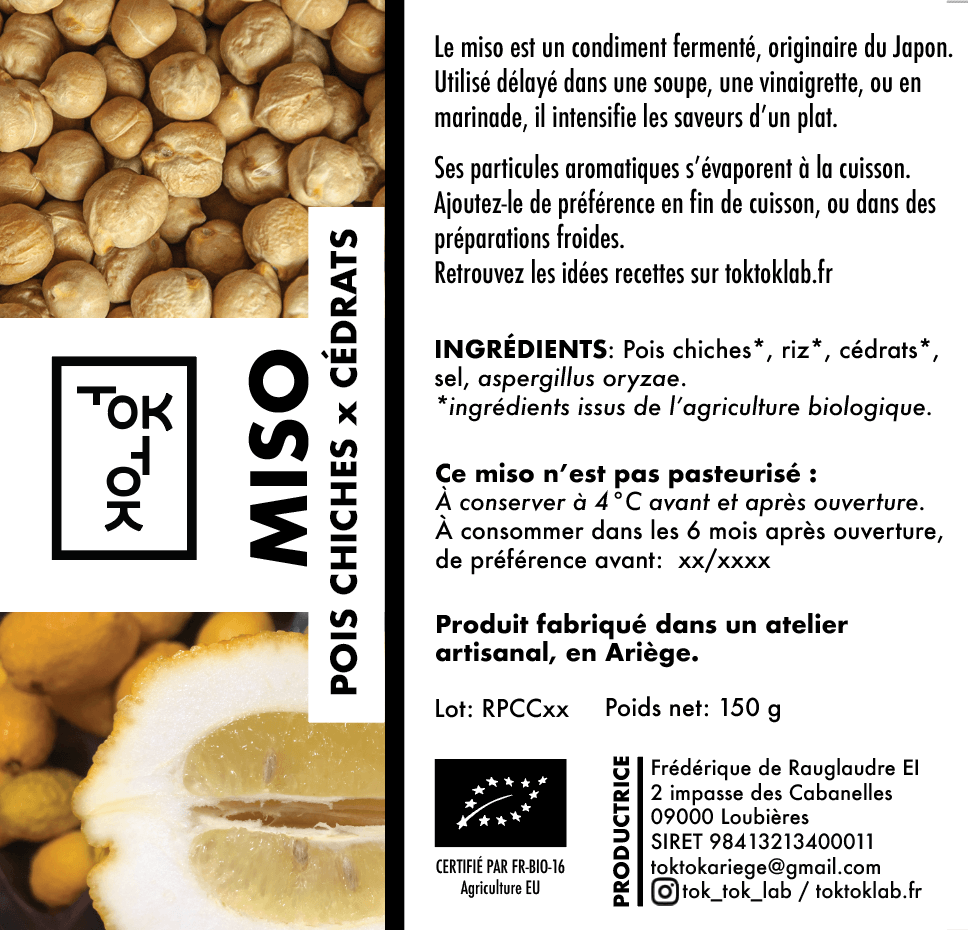 Miso Pois Chiches & Cédrat