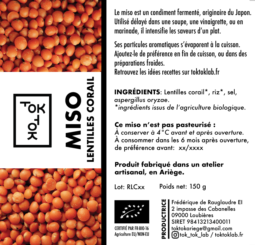 Miso Lentilles Corail
